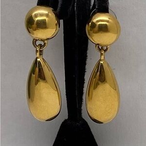 Vintage Givenchy Matte Gold Teardrop Earrings